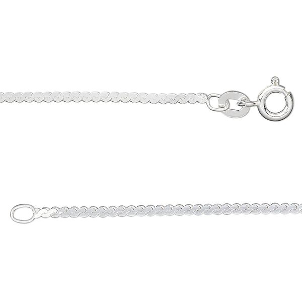 Chain, sterling silver, 1.5mm serpentine, 18 inches. Sold individually. image number 0