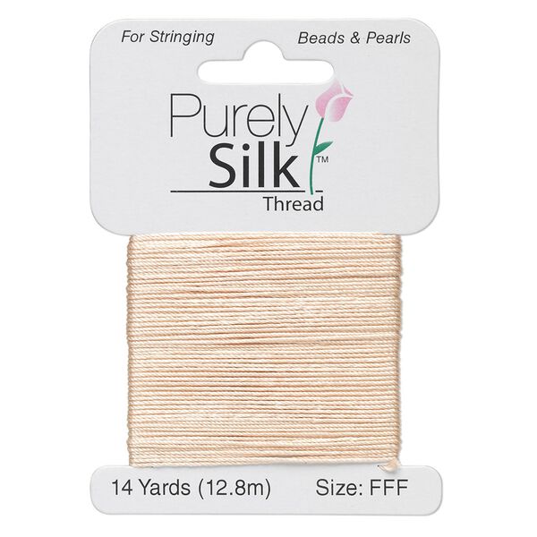 Thread, Purely Silk™, pink, size FFF. Sold per 14-yard card. image number 0