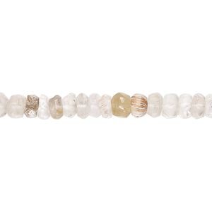 Multi-quartz 1pkg1, hand-cut faceted rondelle bead 14 inch 4x1mm-6x5mm