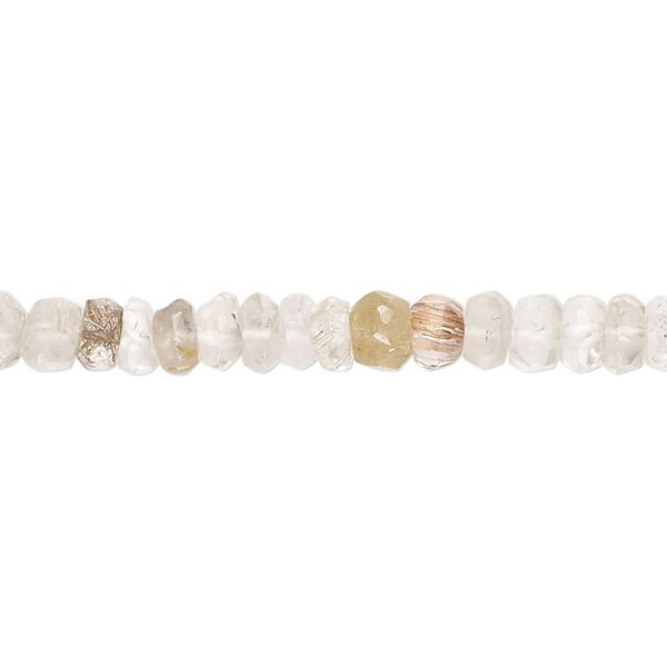 Multi-quartz 1pkg1, hand-cut faceted rondelle bead 14 inch 4x1mm-6x5mm image number 0