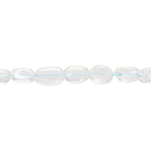 Aquamarine 1pkg1, hand-cut puffed oval bead 14 inch 5x4mm-10x6mm