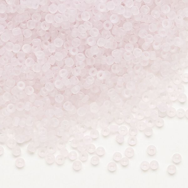 Seed bead, Dyna-Mites™, glass, pkg/40g, #11 round, translucent matte light pink, (27MA 11/0 RR). image number 0
