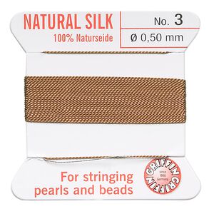 Thread, Griffin, silk, cornelian, size #3. Sold per 2-meter card (approximately 78 inches).