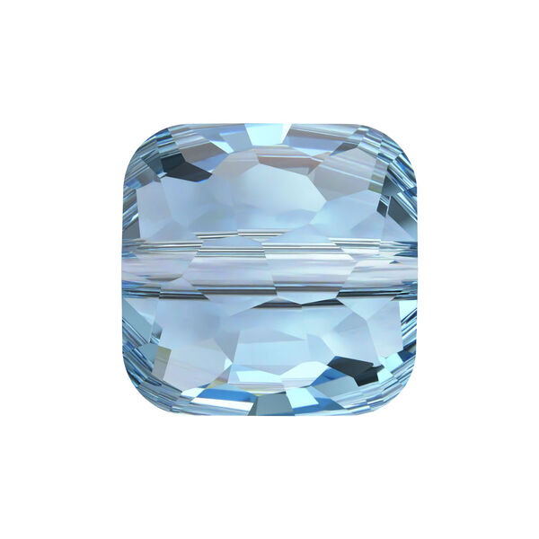 Bead 1pkg144 aquamarine, Swarovski®, 8mm puffed square 5035 image number 0