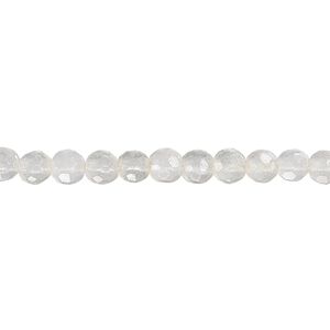 Snow quartz 1pkg1, faceted round bead natural 15.5-16 inch 4mm