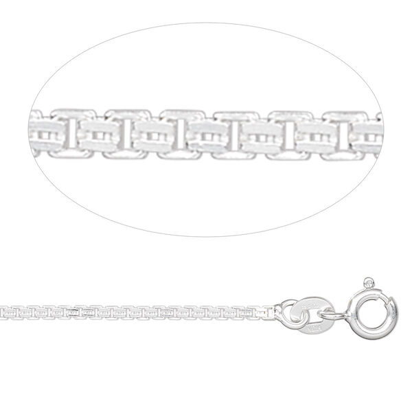 Chain, sterling silver, 1.4mm double Venetian box, 24 inches. Sold individually. image number 0