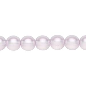 Bead, Czech pressed glass, pearlized plum, 8mm round. Sold per 15-1/2" to 16" strand, approximately 50 beads.