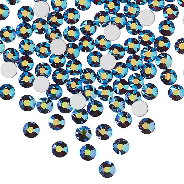 Flat back 1pkg1440 vivid Siam foil back AB, Preciosa MAXIMA Czech crystal rhinestone, 3.8-4.0mm 
 chaton rose round SS16 image number 0