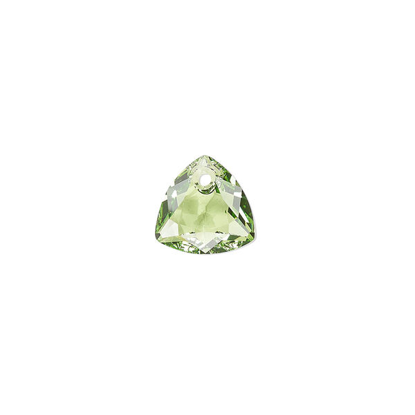 Drop 48pk peridot, Swarovski® 10.5mm pendant trilliant cut 6434 image number 0