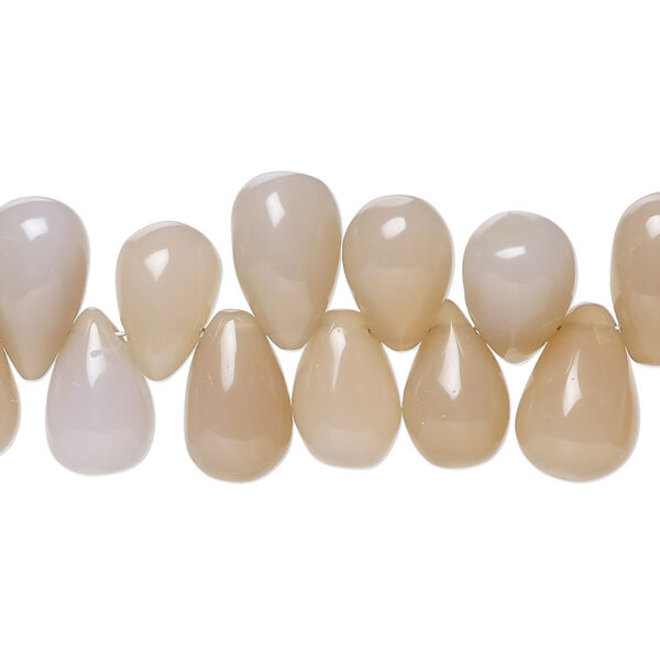 Peach chalcedony / purple chalcedony 1pkg1, hand-cut top-drilled teardrop bead C- grade, 8 inch 11x7mm-12x9mm image number 0