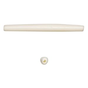 Bead, bone (bleached), white, 65x5mm-65x8mm hand-cut hairpipe, Mohs hardness 2-1/2. Sold per pkg of 24.