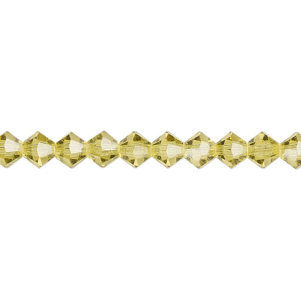 Bead 144pk acid yellow, Preciosa Czech crystal 5mm bicone image number 0