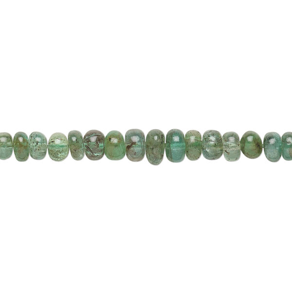 Emerald 1pkg1, hand-cut rondelle bead C- grade, 8 inch graduated 3x1mm-6x3mm image number 0