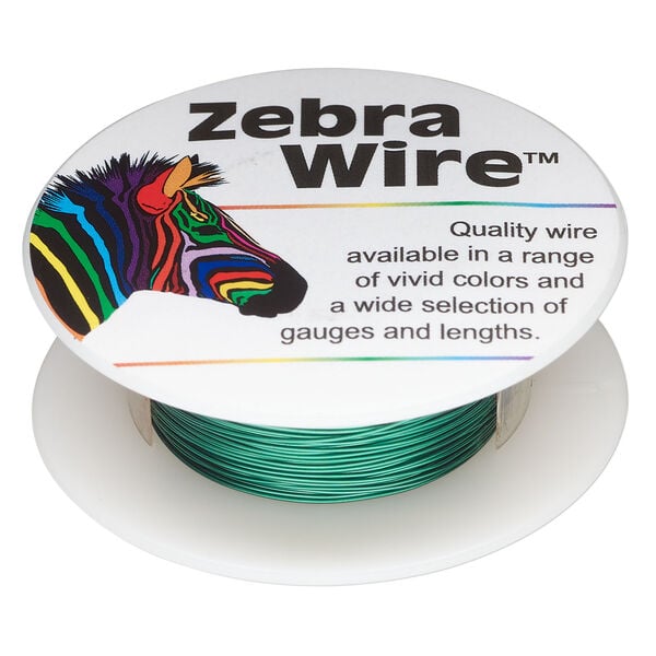 Wire, Zebra Wire&trade;, color-coated copper, pale green, 26 gauge. Sold per 30-yard spool. image number 0