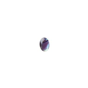 Cabochon, paua shell (dyed / coated), purple, 7x5mm calibrated oval, Mohs hardness 3-1/2. Sold per pkg of 10.