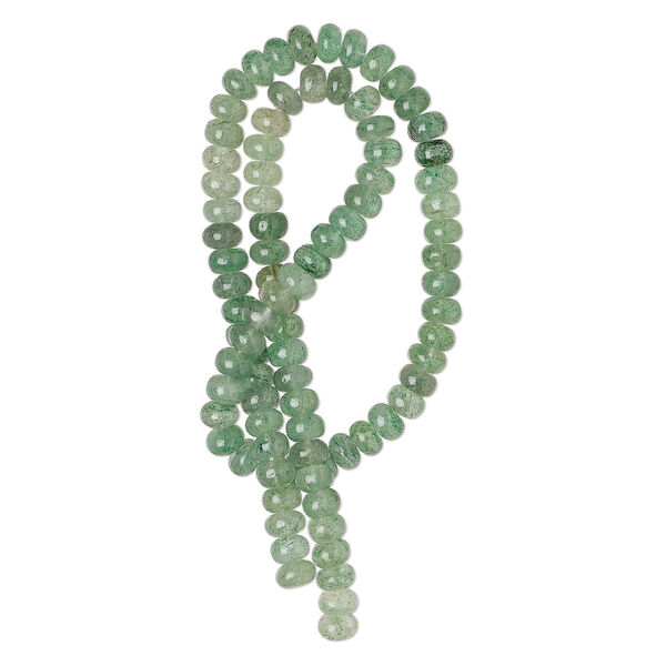 Bead 1pkg1 green aventurine, 6x3mm-8x6mm hand-cut rondelle B grade, 13 inch natural shaded image number 0