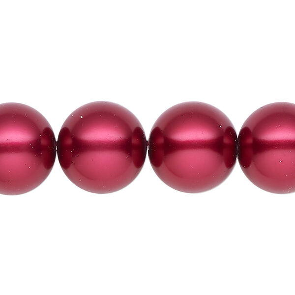 Pearl 1pk red, Celestial Crystal® 14mm round 15.5-16 inch image number 0