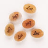 Red aventurine / enamel 1pkg6, double-sided "Love" flat oval bead 14x10mm-14x11mm image number 0