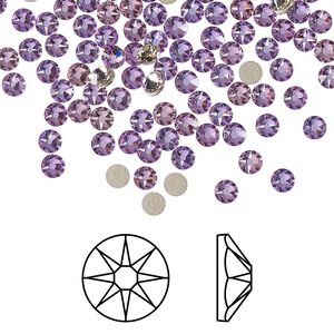 Flat back 144pk crystal vitrail light foil back, Crystal Passions® 3-3.2mm rose round SS12 2088