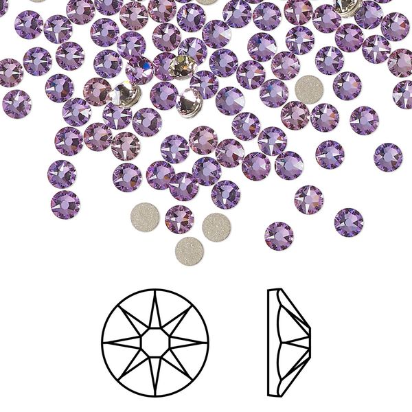 Flat back 144pk crystal vitrail light foil back, Crystal Passions® 3-3.2mm rose round SS12 2088 image number 0
