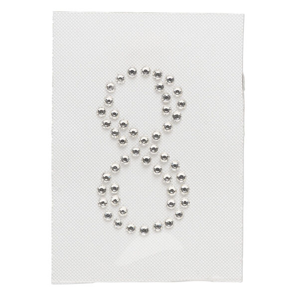 Iron-on transfer 1pk crystal clear, Preciosa Czech crystal 33.5x18.5mm "8" image number 0