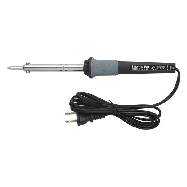 Soldering iron 1pkg1 plastic / rubber / steel, 120 volt / 60HTZ / 45 watt, 9.5 x 1.5 inches, chrome plate black and grey image number 0
