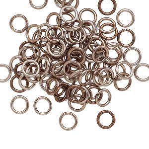 Jump ring, anodized aluminum, bronze, 5.5mm round, 3.5mm inside diameter, 18 gauge. Sold per pkg of 100.