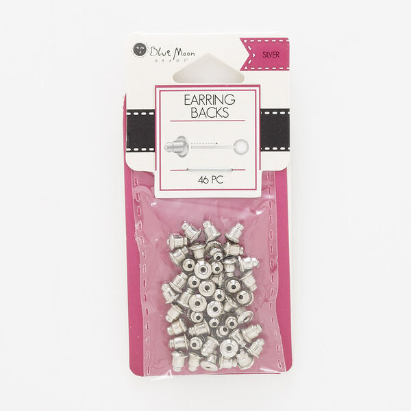 Earnut, silver-finished steel, 5.5x5mm barrel. Sold per pkg of 46. image number 0