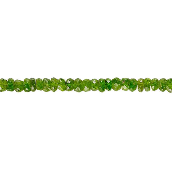 Chrome diopside 1pkg1, hand-cut faceted rondelle bead natural 13 inch 3x2mm-4x2mm image number 0