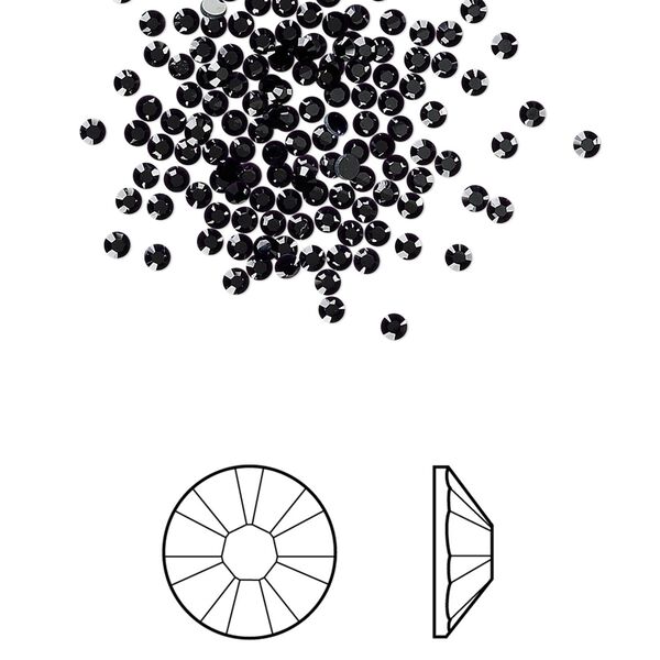 Flat back 144pk jet foil back, Crystal Passions® 1.7-1.9mm rose round SS5 2058 image number 0