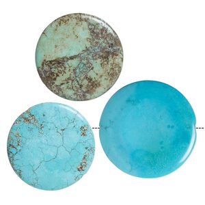 Magnesite 1pkg3, puffed flat round bead mix 44-50mm