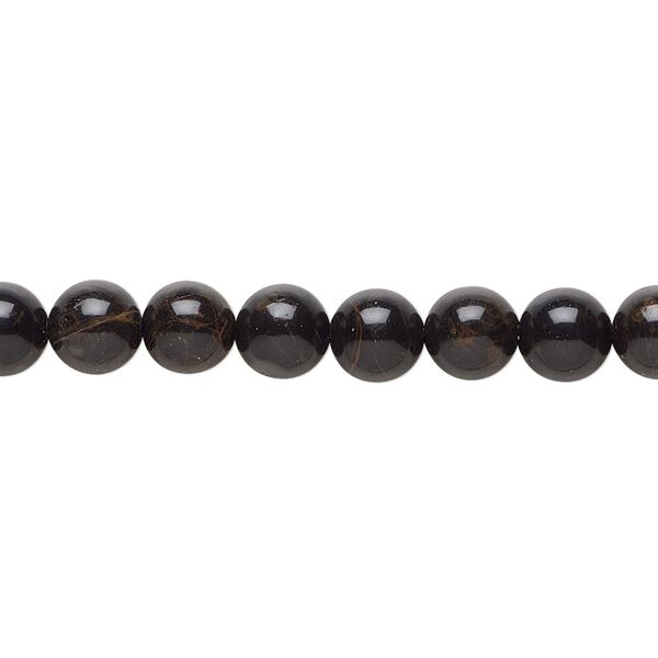 Black-brown obsidian 1pkg1, round bead natural 15.5-16 inch 6mm image number 0