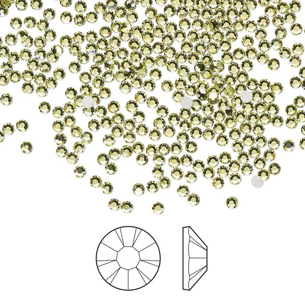 Flat back 144pk limecicle foil back, Preciosa MAXIMA Czech crystal rhinestone 1.7-1.9mm chaton rose round SS5 image number 0