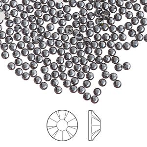 Flat back 1440pk light graphite foil back, Preciosa MAXIMA Czech crystal hotfix rhinestone 2.3-2.5mm chaton rose round SS8