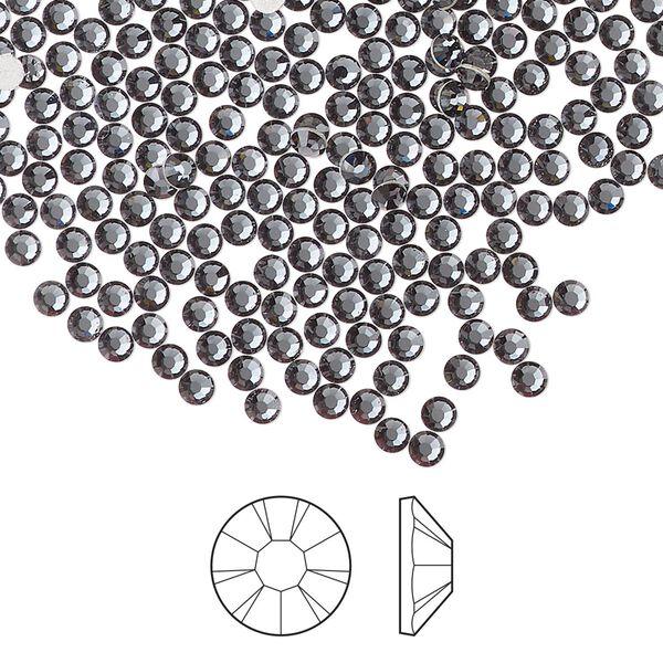 Flat back 1440pk light graphite foil back, Preciosa MAXIMA Czech crystal hotfix rhinestone 2.3-2.5mm chaton rose round SS8 image number 0