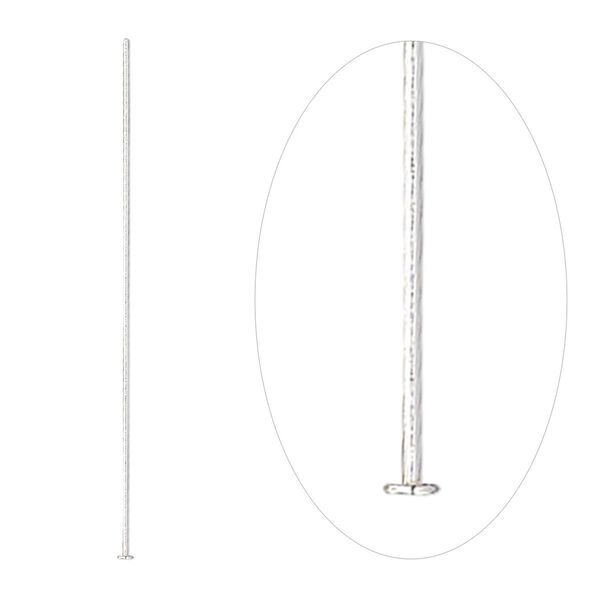 Head pin. sterling silver, 1-1/2 inches, 26 gauge. Sold per pkg of 10. image number 0