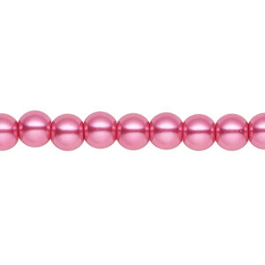 Pearl 1pk pink, Celestial Crystal® 6mm round 15.5-16 inch