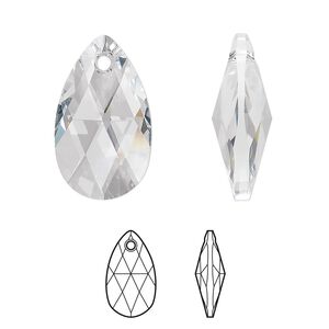 Drop 1pk crystal, Crystal Passions® 22x13mm pendant pear 6106