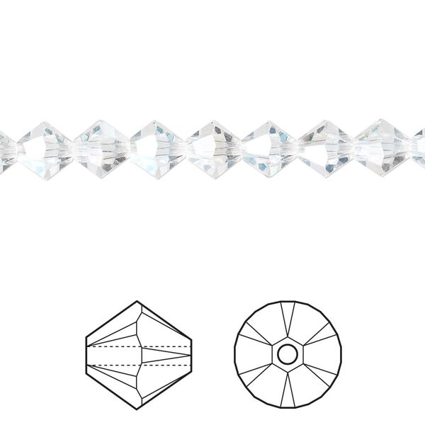Bead 24pk crystal moonlight, Crystal Passions® 6mm bicone 5328 image number 0