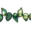 Freshwater pearl 1pkg1, baroque, 15 inch green and dark green 8x7mm-16x9mm cultured image number 0