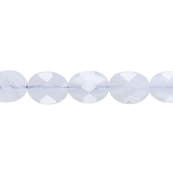 Blue lace agate 1pkg1, faceted oval bead natural 8 inch 10x8mm image number 0