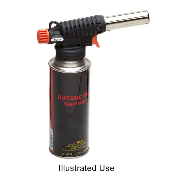 Torch, EUROTOOL® HANDYFLAME™, steel / plastic / brass, pkg/1, 7 x 2-1/2 inches, silver / black / orange, (SOL-315.00). image number 2