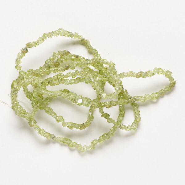 Peridot 1pkg1, chip bead natural C grade, 30 inch mini to small image number 0