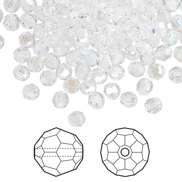 Bead 720pk crystal moonlight, Swarovski® 4mm round 5000 image number 0