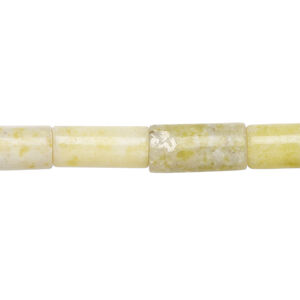 Peridot "jasper" 1pkg1, round tube bead natural, 15 inch 13x6mm-14x8mm