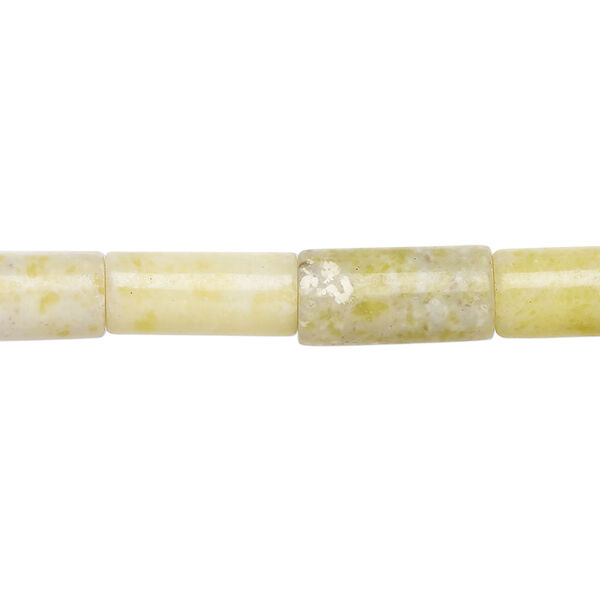 Peridot "jasper" 1pkg1, round tube bead natural, 15 inch 13x6mm-14x8mm image number 0
