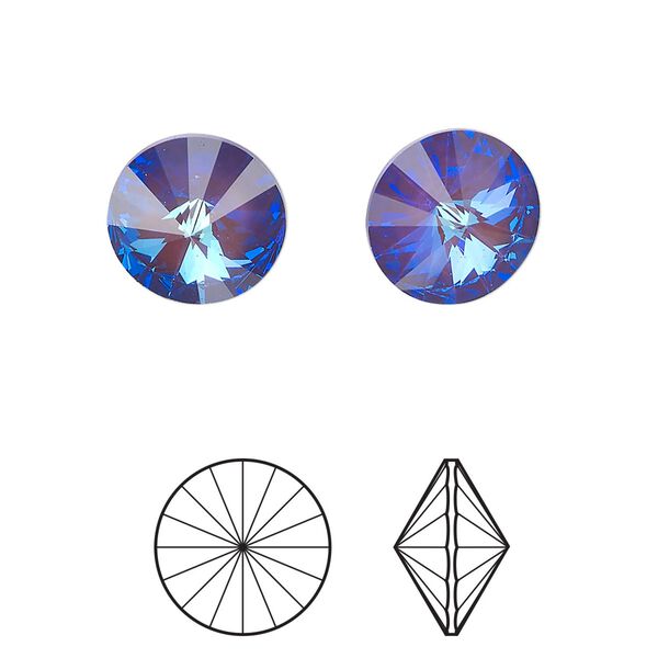Chaton 2pk crystal ultra purple AB, Crystal Passions® 12mm rivoli 1122 image number 0