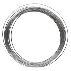 Wire, Beadalon®, stainless steel, 3/4 hard, half-round, 22 gauge. Sold per pkg of 15 meters.