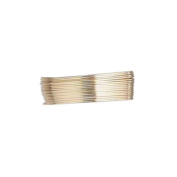 Wire, 12Kt gold-filled, dead-soft, round, 26 gauge. Sold per pkg of 25 feet. image number 0
