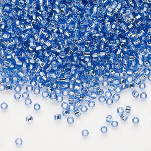Seed bead, Dyna-Mites™, glass, pkg/1/2kg, #11 round, transparent silver-lined light blue, (73:SR 11/0 SR).
